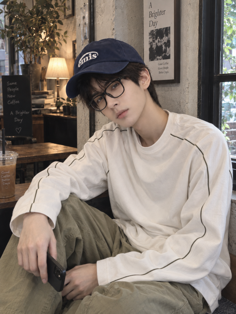 早秋男生穿搭 白t