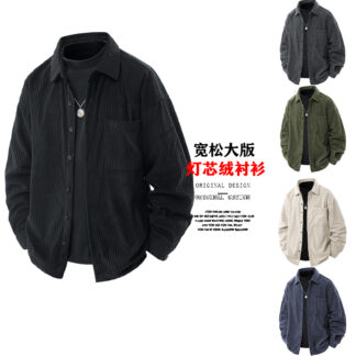燈芯絨多口袋工裝夾克