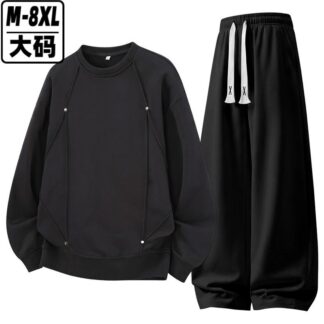 大尺碼美式柳丁重磅衛衣(M–8XL寬鬆圓領上衣)