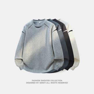 大尺碼重磅圓領衛衣(XL–4XL寬鬆長袖上衣)