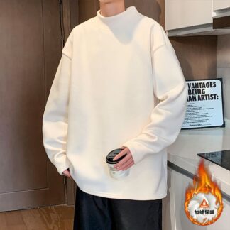 大尺碼德絨打底衫（XL–4XL半高領加絨保暖內搭）