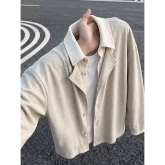 大尺碼美式拼接假兩件夾克外套(XL–5XL)