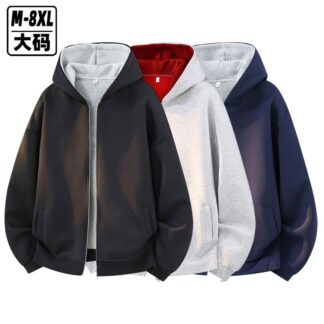 拼色連帽開衫夾克外套
