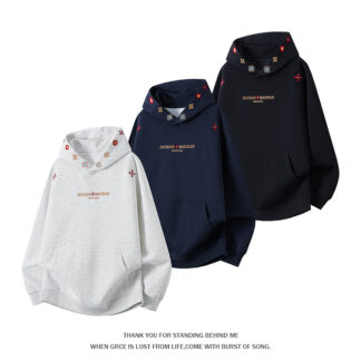 大尺碼刺繡連帽衛衣(320g華棉加絨)