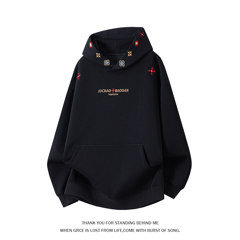 大尺碼刺繡連帽衛衣(320g華棉加絨):圖片 4