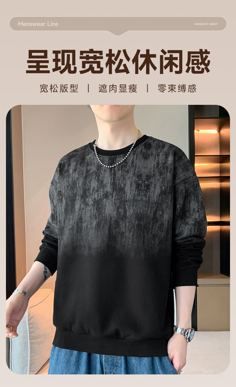 大尺碼寬鬆印花長袖衛衣(M-8XL):圖片 5