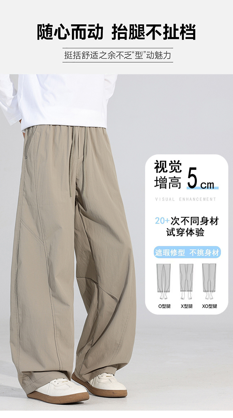 大尺碼寬鬆闊腿直筒休閒褲:圖片 2