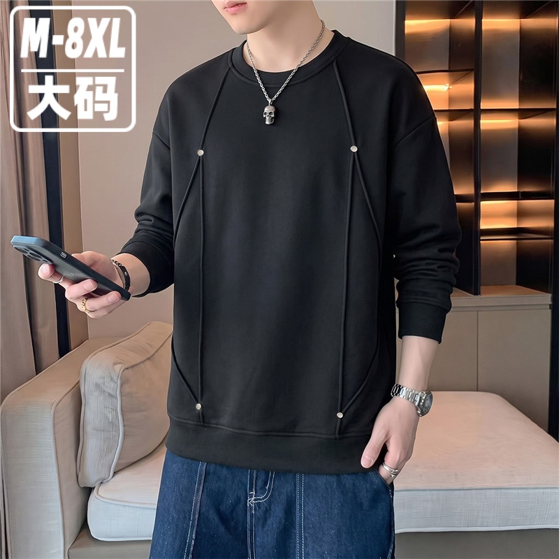 大尺碼美式柳丁重磅衛衣(M–8XL寬鬆圓領上衣)
